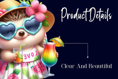 Cute Summer Hedgehog Clipart Bundle - CraftNest - Digital Crafting and Art