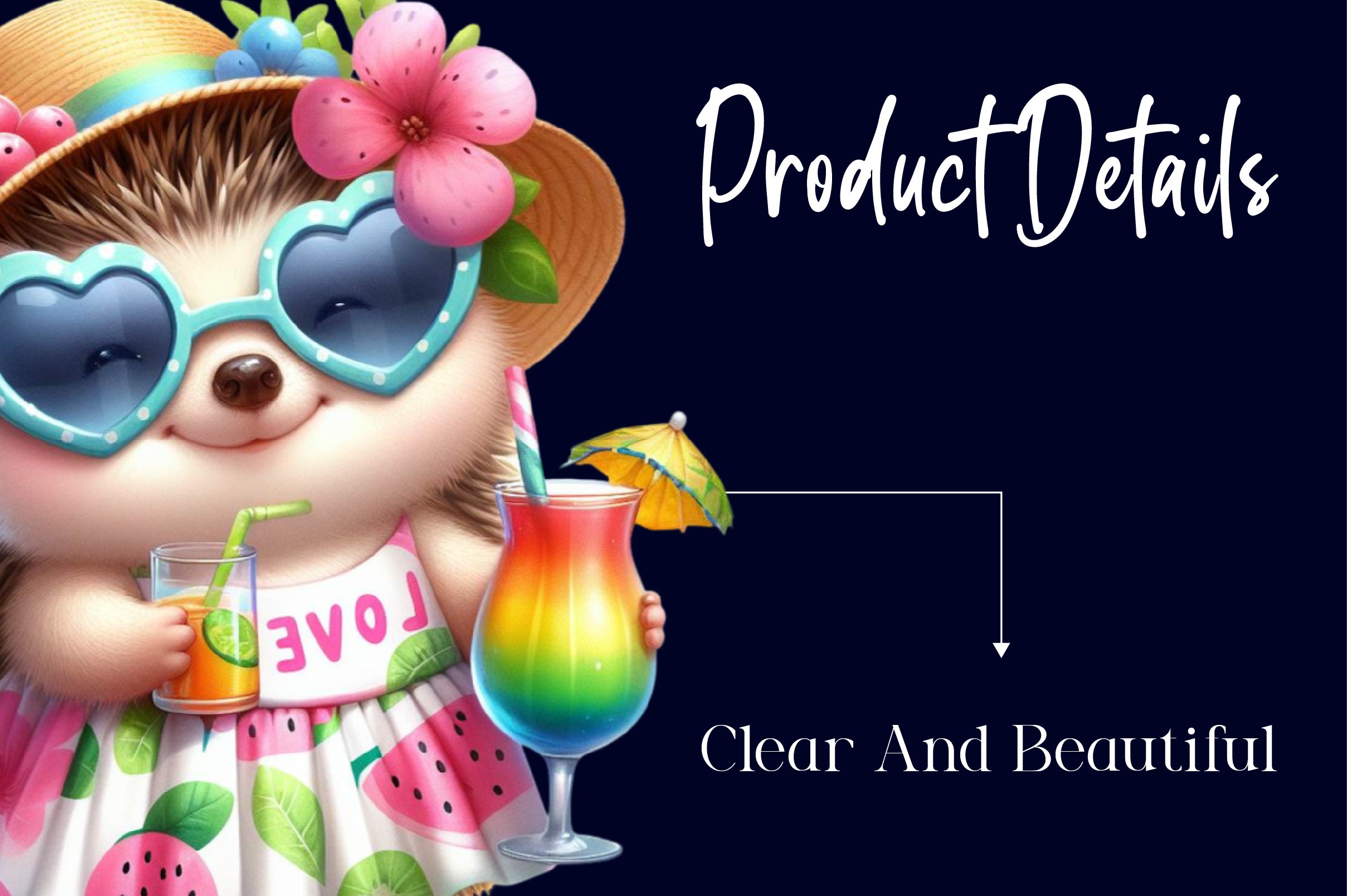 Cute Summer Hedgehog Clipart Bundle - CraftNest - Digital Crafting and Art