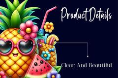 Summer Kawaii Pineapple Clipart Bundle 1 - CraftNest - Digital Crafting and Art