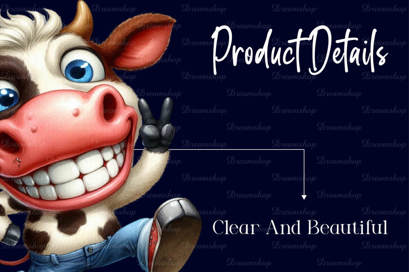 Crazy Funny Cow Clipart Bundle - CraftNest - Digital Crafting and Art