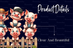 Cute Farm Animals Fence Clipart Bundle - CraftNest - Digital Crafting and Art