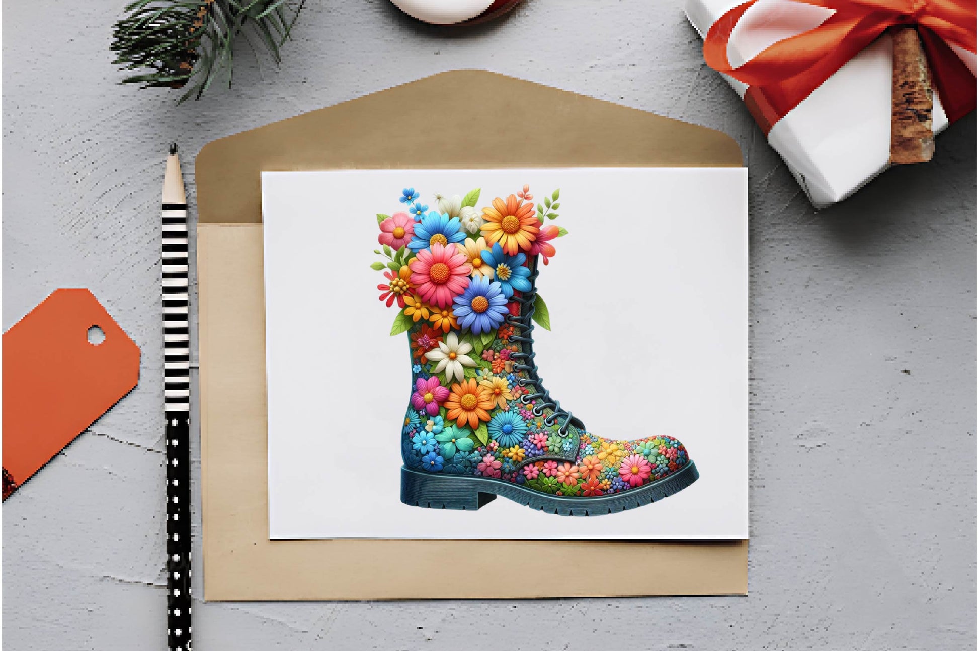 Boots With Spring Flowers Clipart Bundle - CraftNest - Digital Crafting and Art