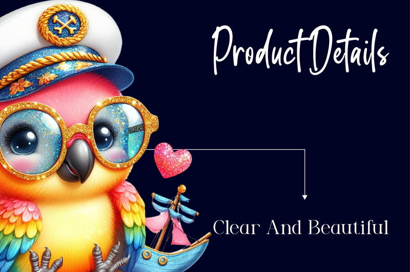Nautical Parrot Captain Illustration Clipart Bundle - CraftNest - Digital Crafting and Art