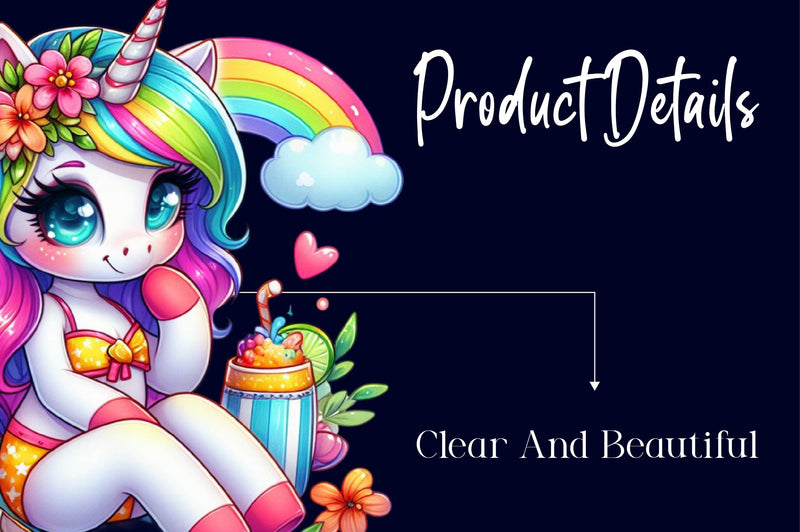 Cute Summer Unicorn Clipart Bundle - CraftNest - Digital Crafting and Art