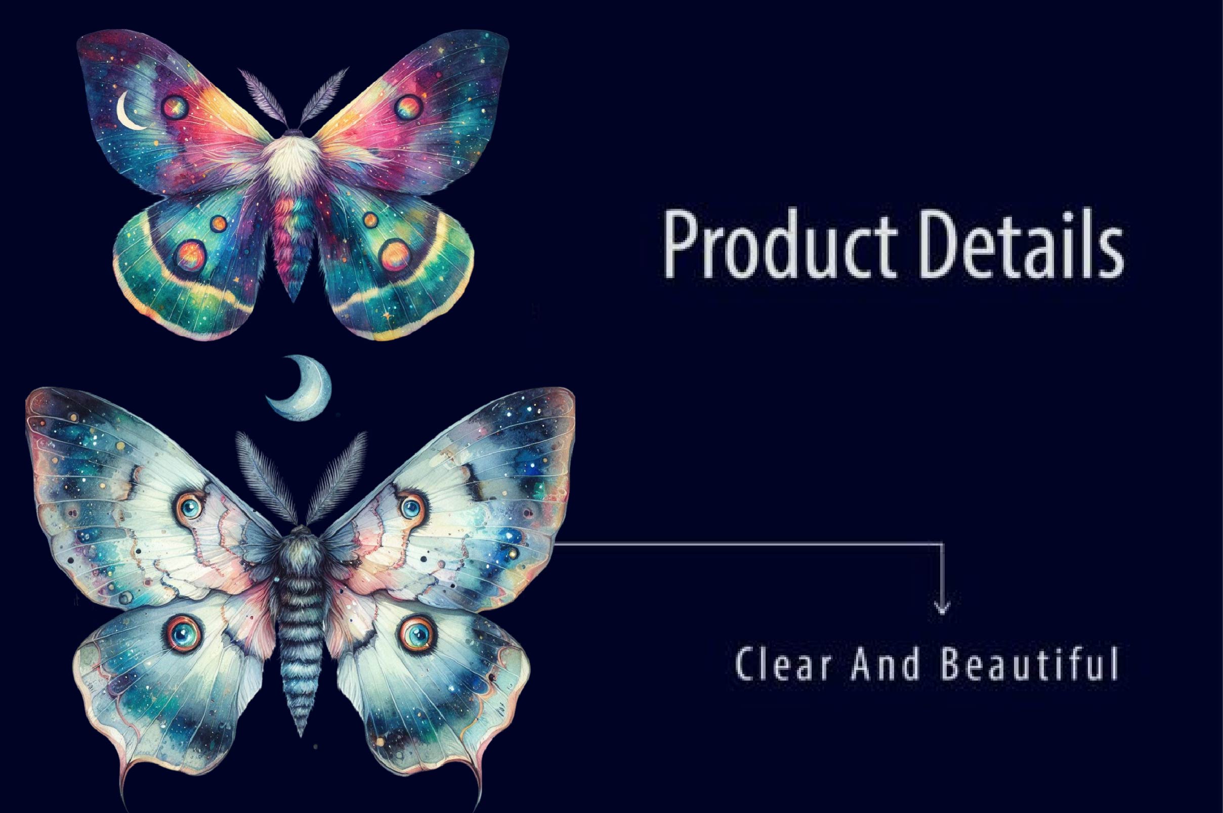 Celestial Moths Clipart Bundle - CraftNest - Digital Crafting and Art