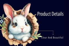 Bunny Peeks Out Of A Hole Clipart Bundle - CraftNest - Digital Crafting and Art