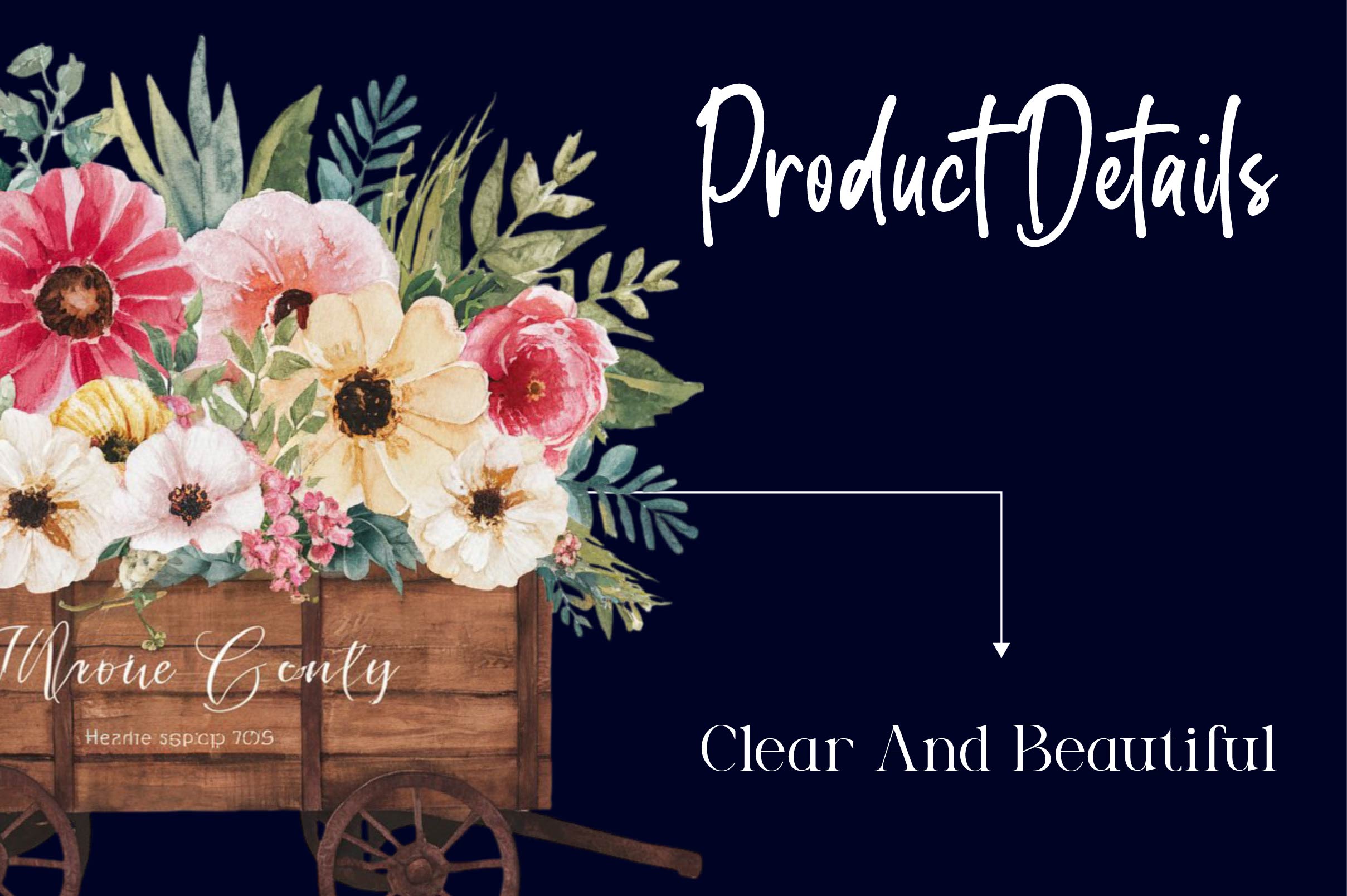 Floral Wooden Wagon Clipart Bundle - CraftNest - Digital Crafting and Art