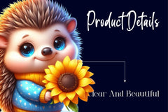Sunflower Hedgehog Clipart Bundle - CraftNest - Digital Crafting and Art
