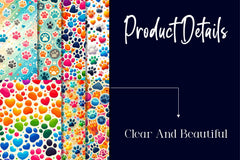 Colorful Paw Prints Backgrounds Clipart Bundle - CraftNest - Digital Crafting and Art
