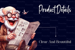 Funny Newspaper Grandpa Clipart Bundle - CraftNest - Digital Crafting and Art