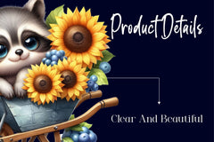 Sunflower Raccoon Clipart Bundle - CraftNest - Digital Crafting and Art