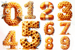 Honey Bee Alphabet Number Clipart Bundle - CraftNest - Digital Crafting and Art