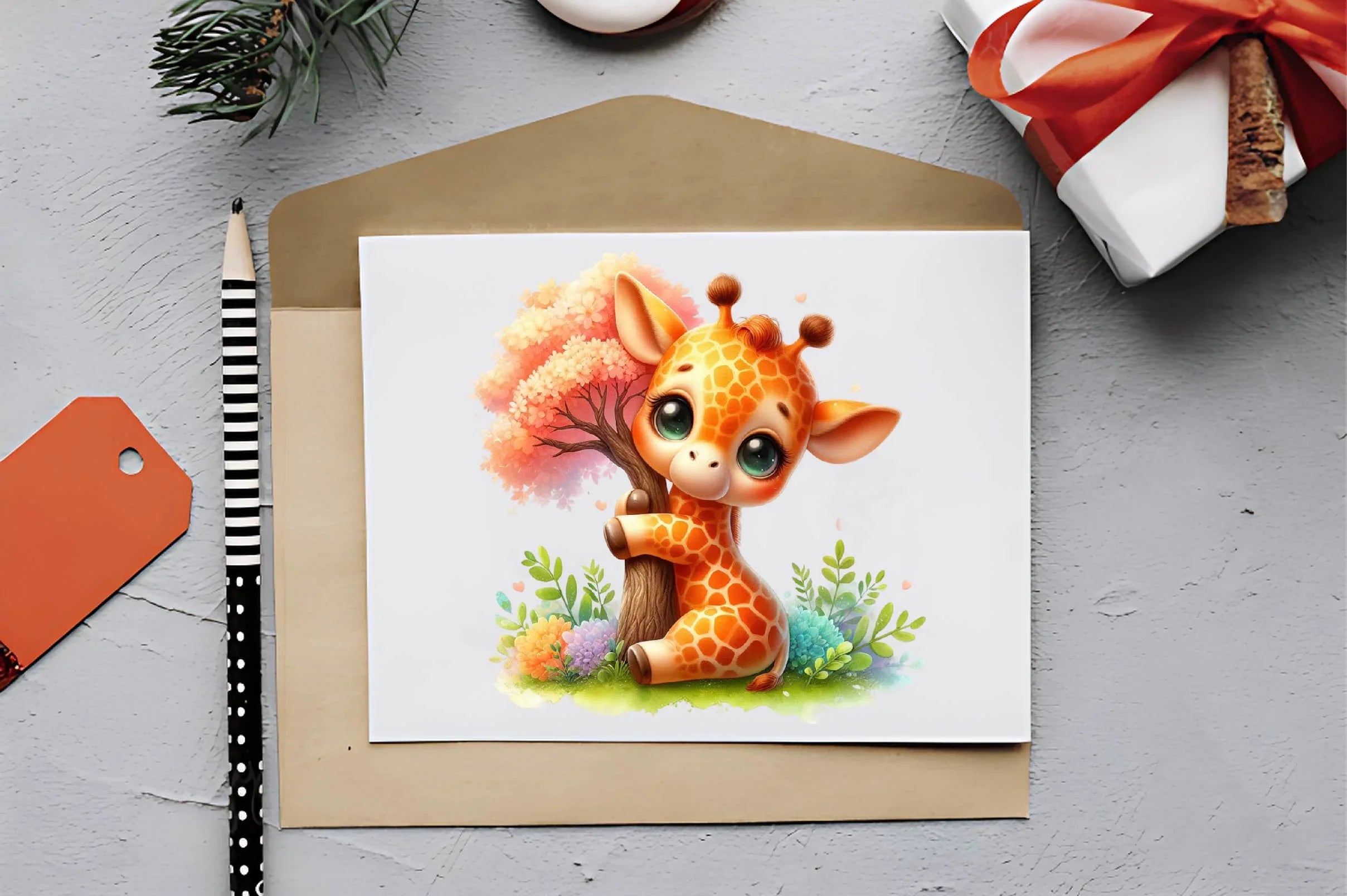 Giraffe Spring Flowers Clipart Bundle - CraftNest - Digital Crafting and Art