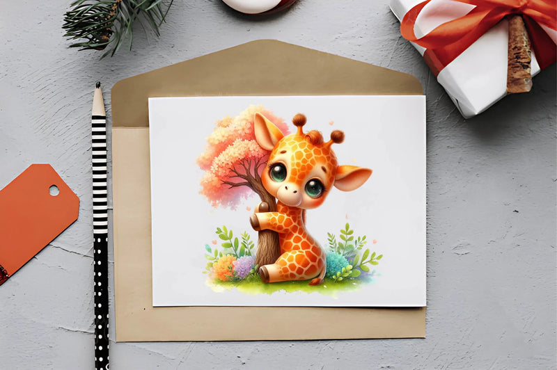 Giraffe Spring Flowers Clipart Bundle - CraftNest - Digital Crafting and Art