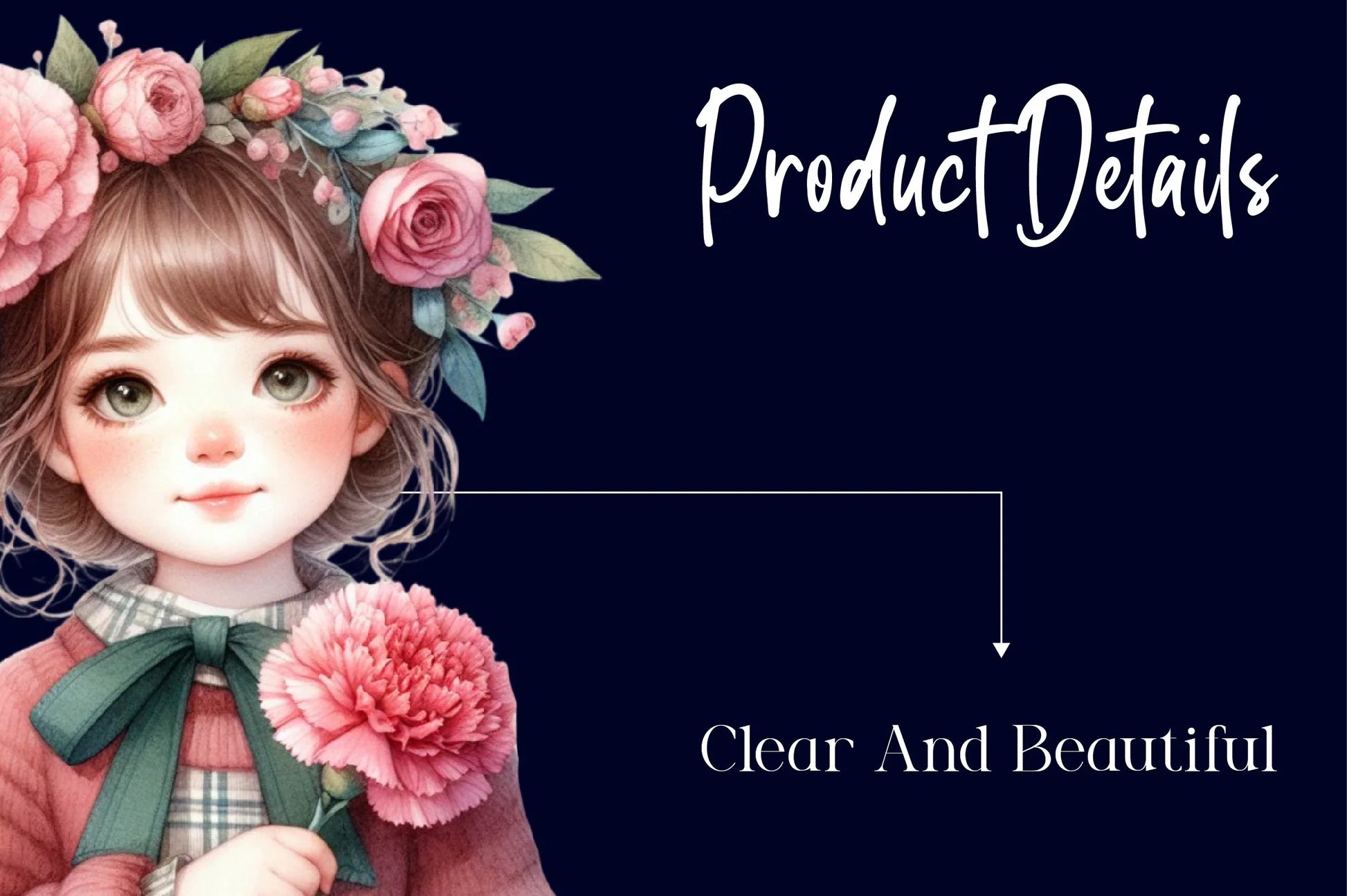 Little Girl With Floral Clipart Bundle - CraftNest - Digital Crafting and Art