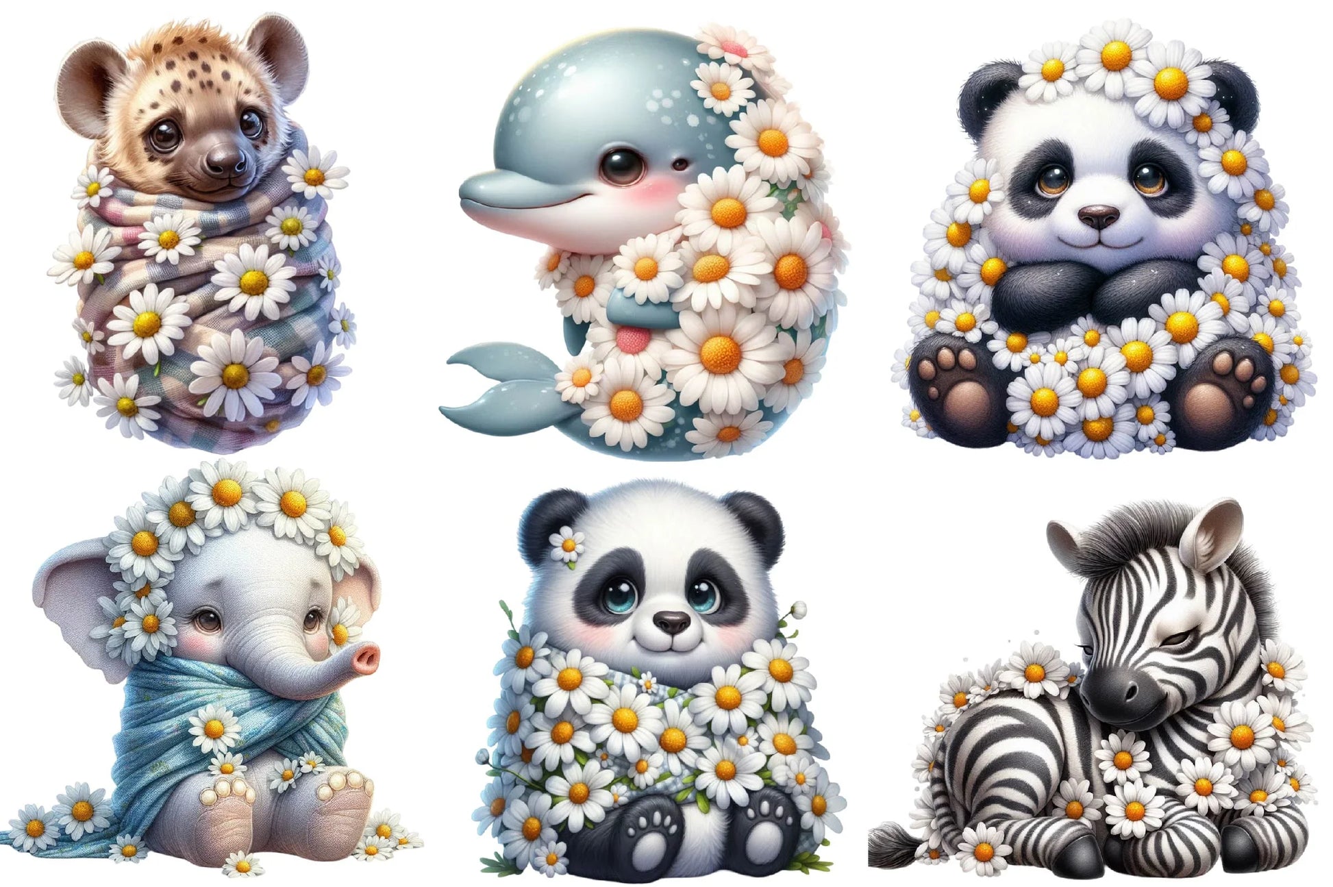 Daisy Animals Clipart Bundle - CraftNest - Digital Crafting and Art