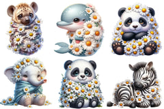 Daisy Animals Clipart Bundle - CraftNest - Digital Crafting and Art