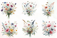 Spring Wild Flowers Clipart Bundle - CraftNest - Digital Crafting and Art