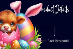 Easter Highland Cows Clipart Bundle - CraftNest - Digital Crafting and Art