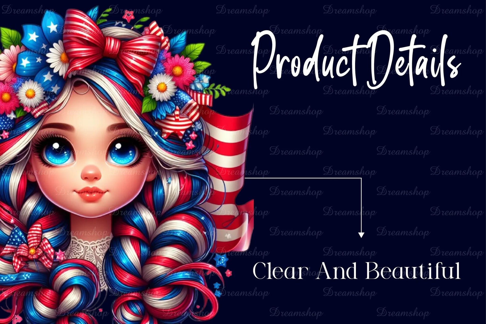 Patriot Girl Face Clipart Bundle - CraftNest - Digital Crafting and Art