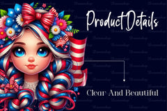 Patriot Girl Face Clipart Bundle - CraftNest - Digital Crafting and Art