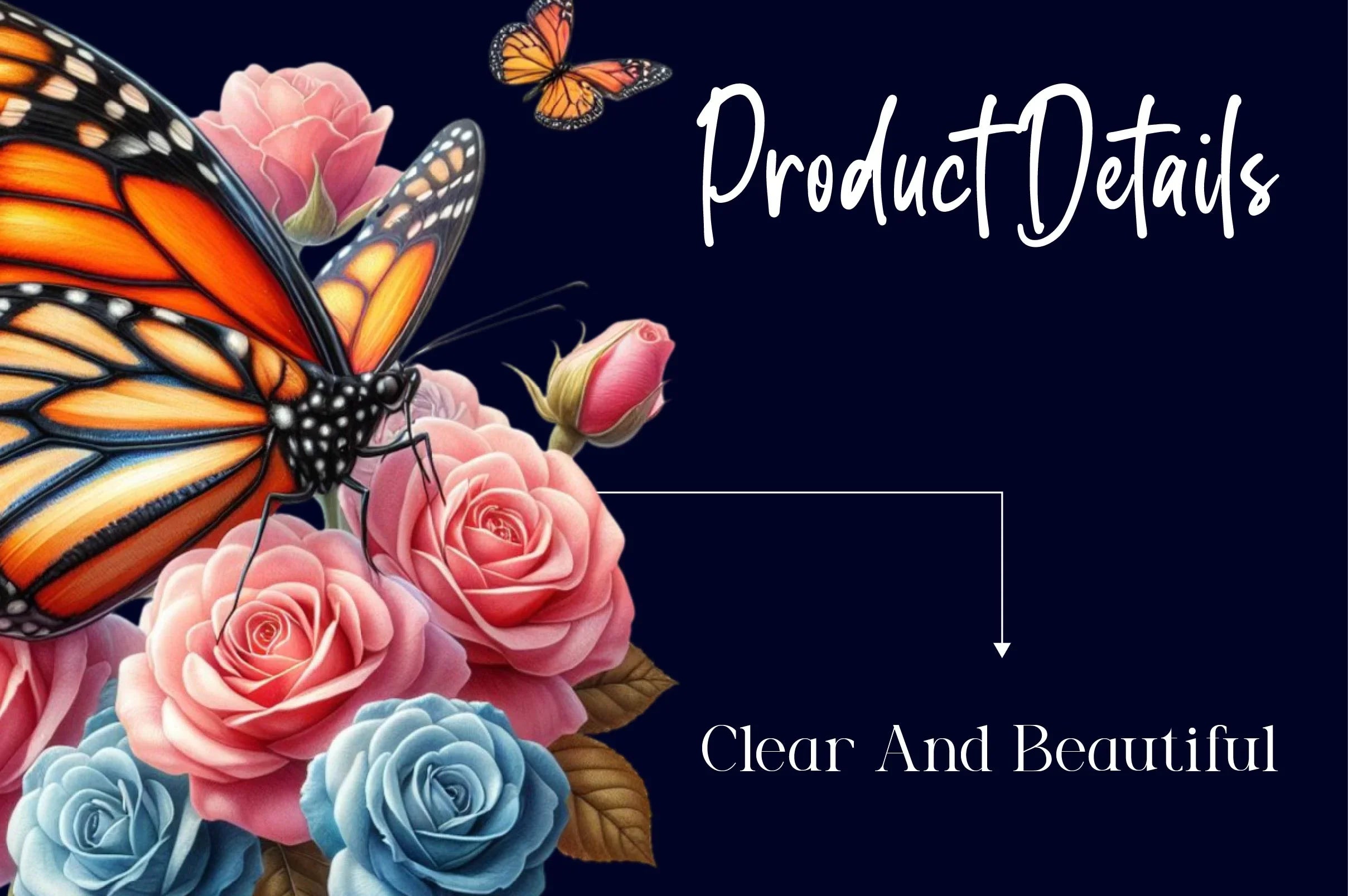 Floral Monarch Butterfly Clipart Bundle - CraftNest - Digital Crafting and Art