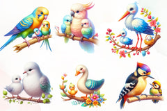 Mom And Baby Bird Clipart Bundle - CraftNest - Digital Crafting and Art