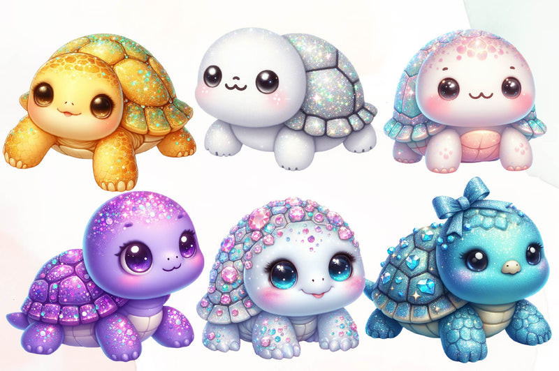 Cute Baby Turtle Clipart Bundle - CraftNest - Digital Crafting and Art