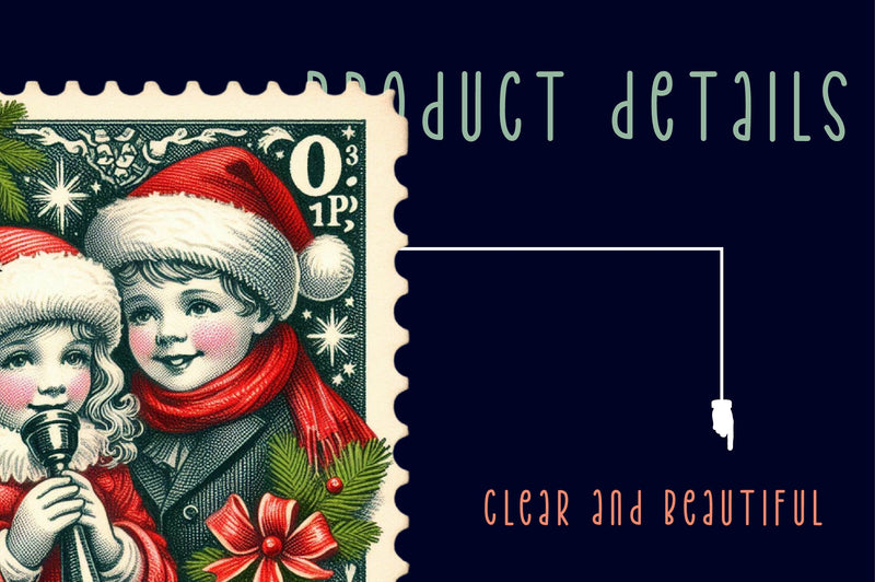 Christmas Girl And Boy Postage Stamps Clipart Bundle - CraftNest - Digital Crafting and Art