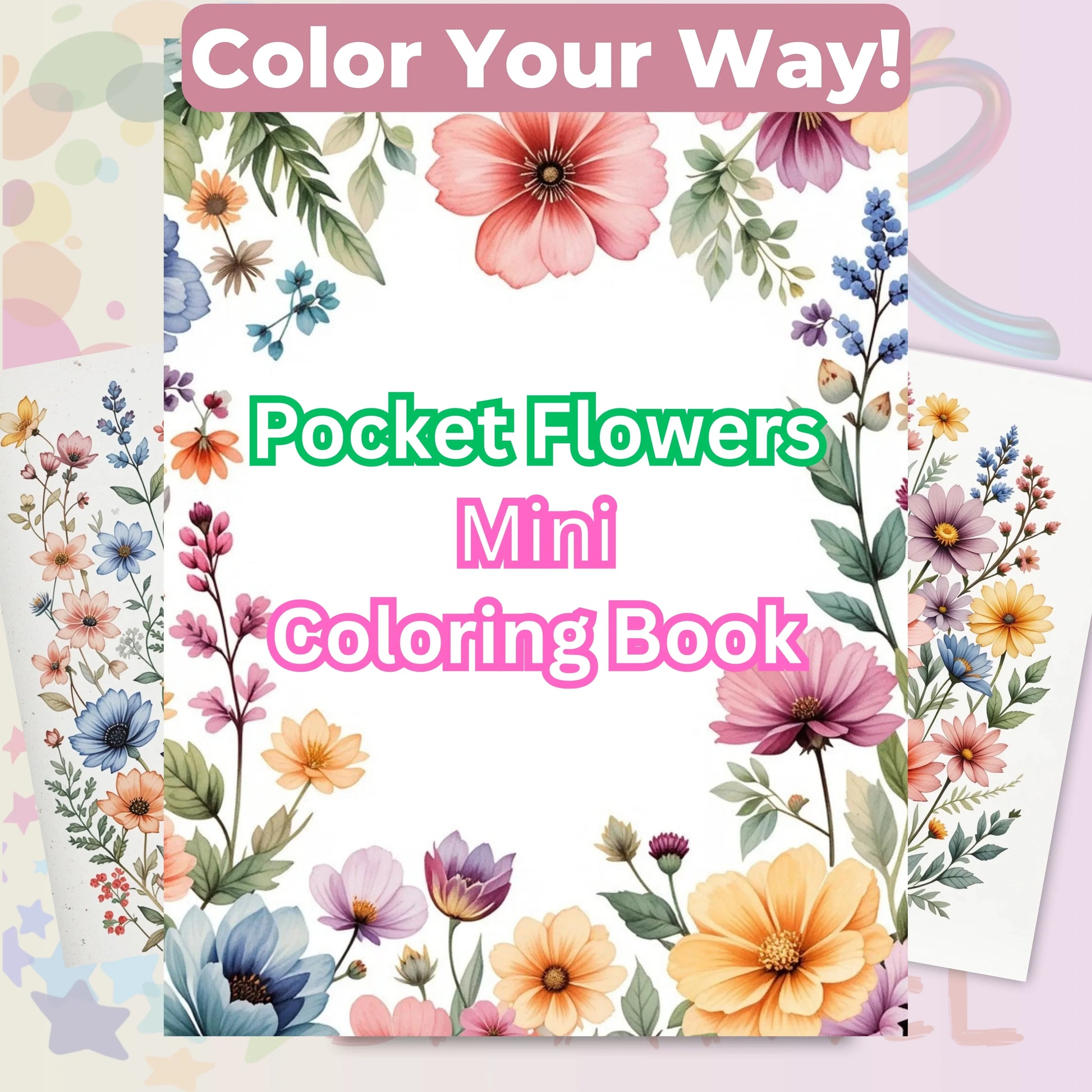 Pocket Flower Coloring Book Bundle - CraftNest - Digital Crafting and Art