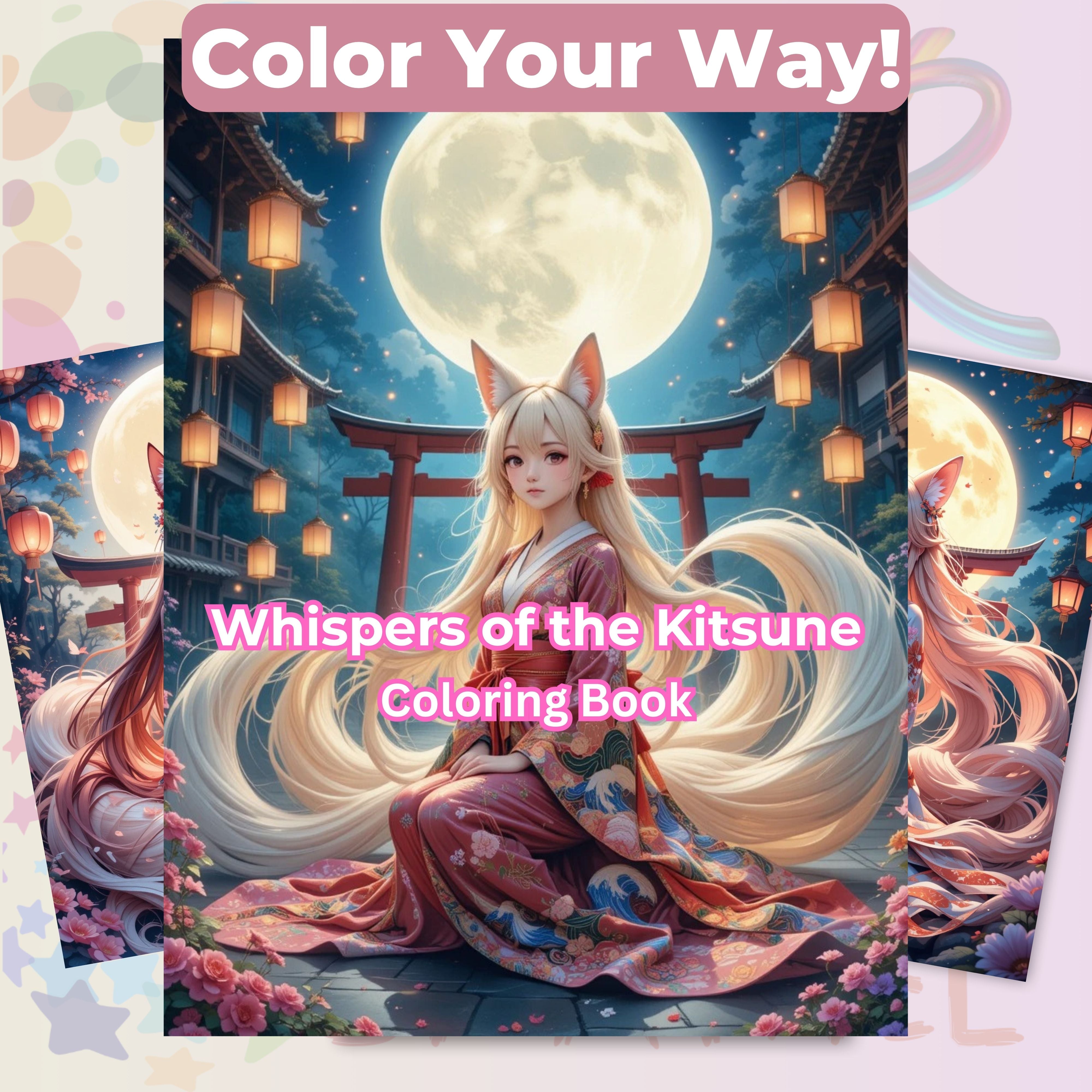 Whispers of the Kitsune Coloring Book Bundle - CraftNest - Digital Crafting and Art