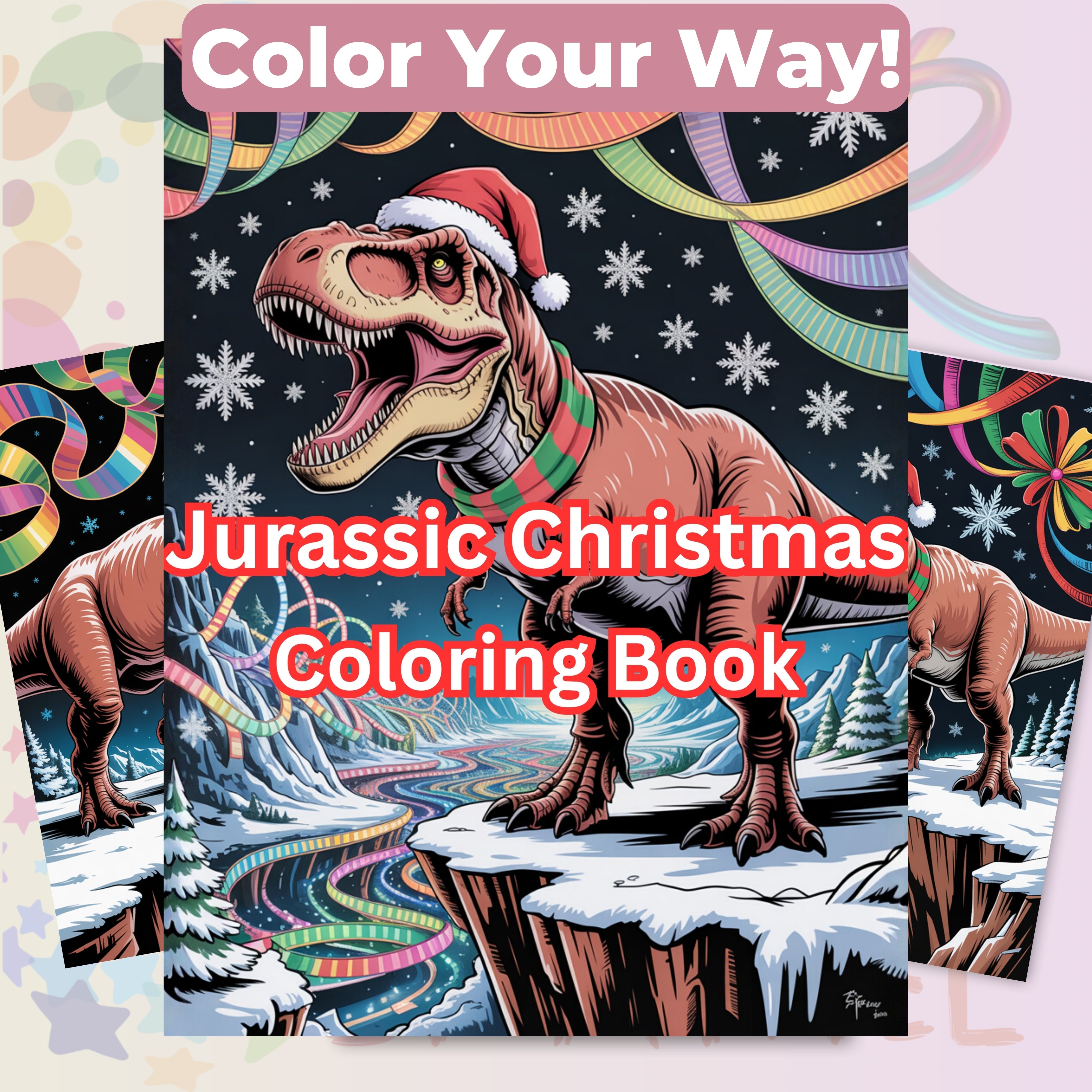 Jurassic Christmas Coloring Books Bundle