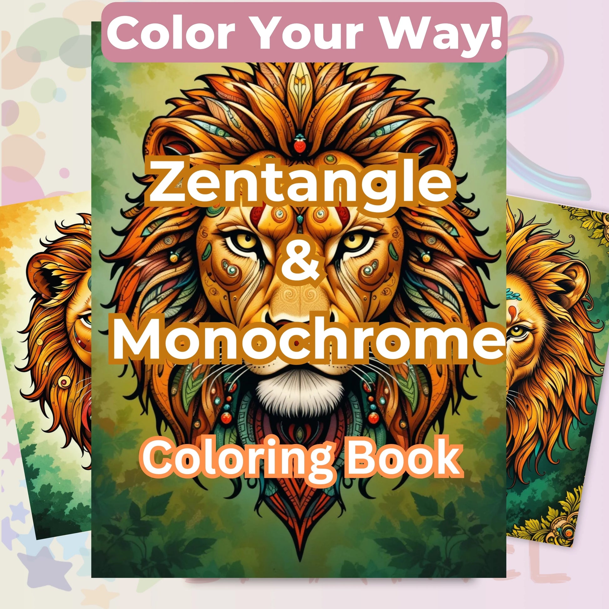 Zentangle & Monochrome Wild Animals Coloring Books Bundle - CraftNest - Digital Crafting and Art