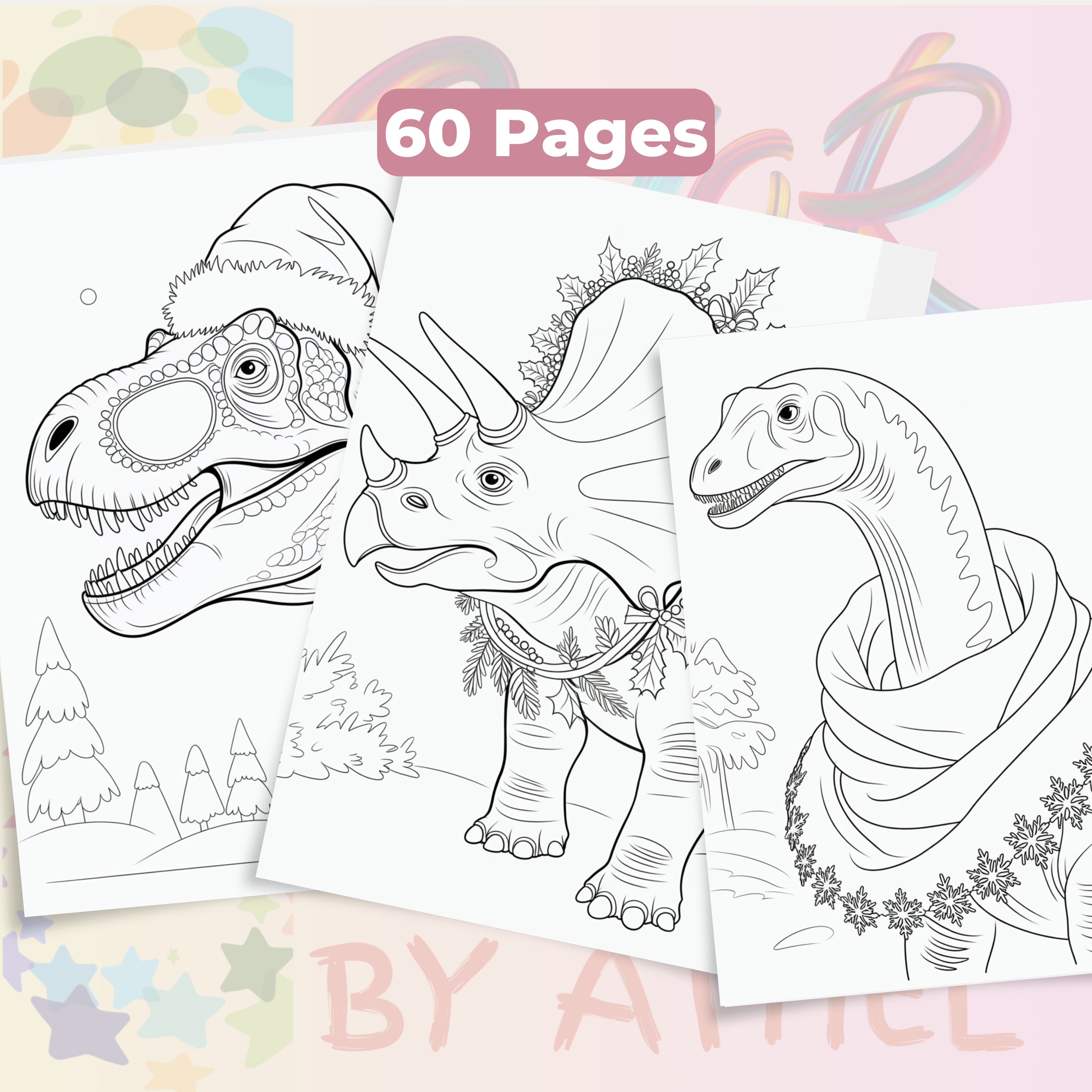 Jurassic Christmas Coloring Books Bundle