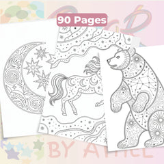 Zentangle & Monochrome Celestial Coloring Books Bundle - CraftNest - Digital Crafting and Art