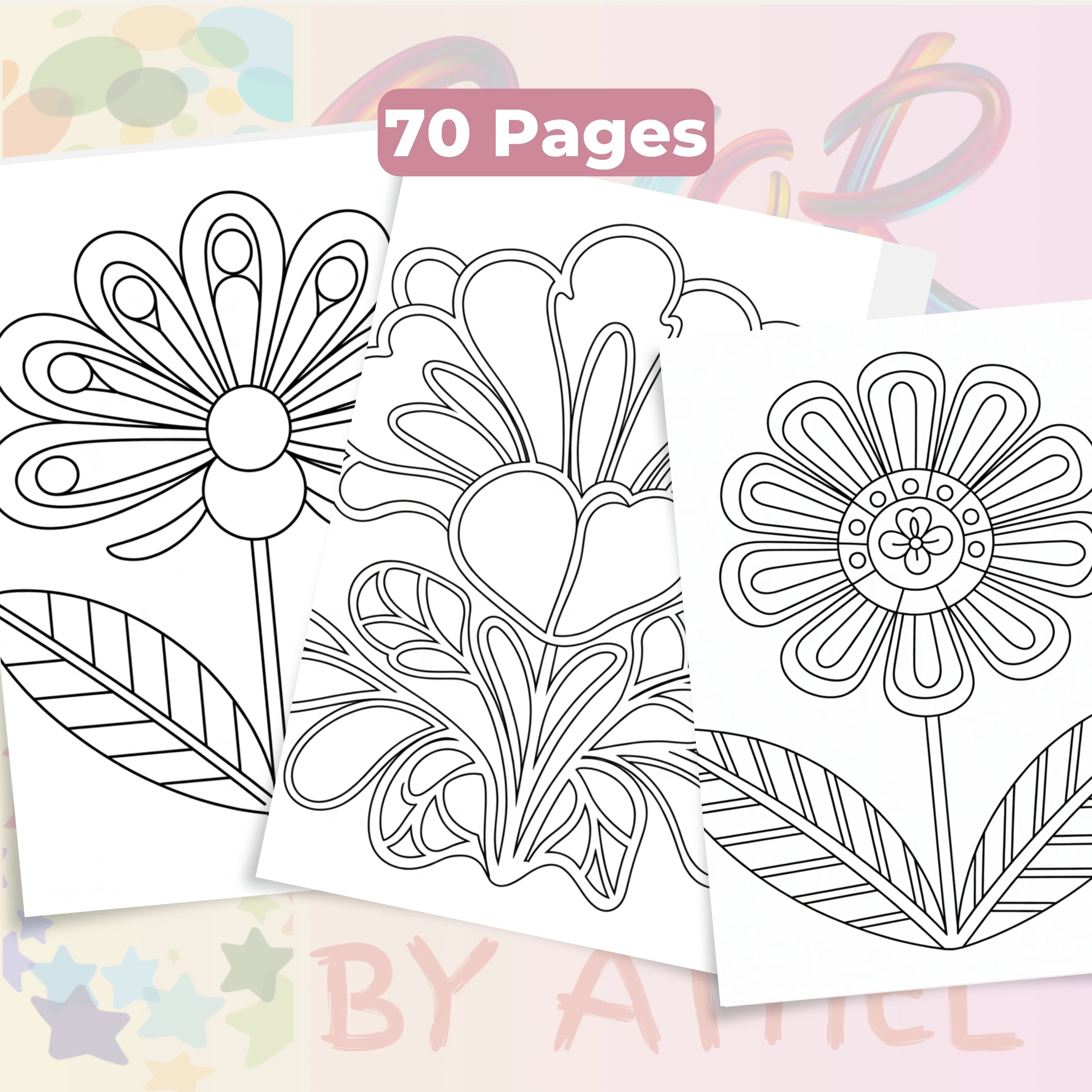 Pocket Flower Coloring Book Bundle - CraftNest - Digital Crafting and Art
