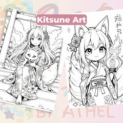 Whispers of the Kitsune Coloring Book Bundle - CraftNest - Digital Crafting and Art