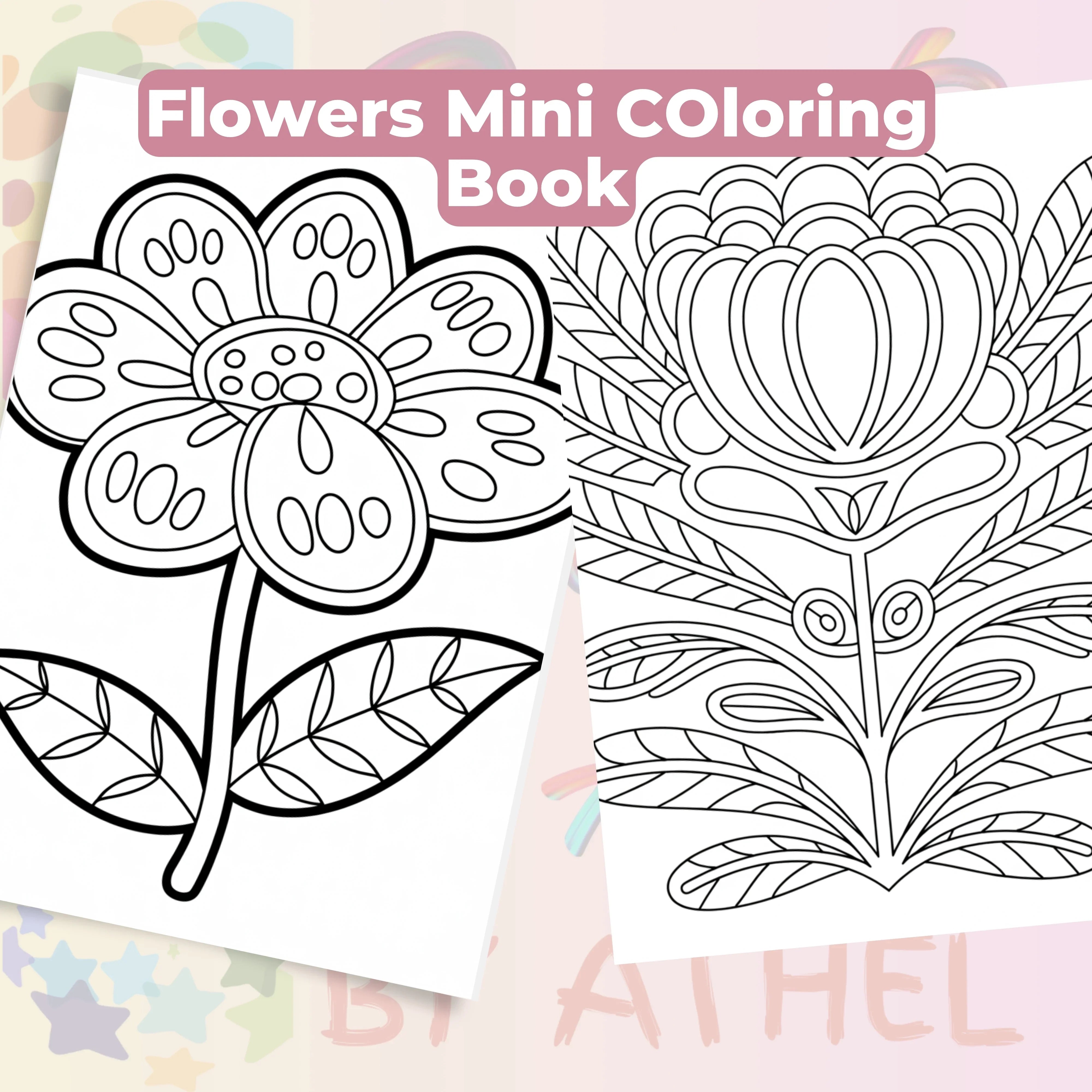 Pocket Flower Coloring Book Bundle - CraftNest - Digital Crafting and Art