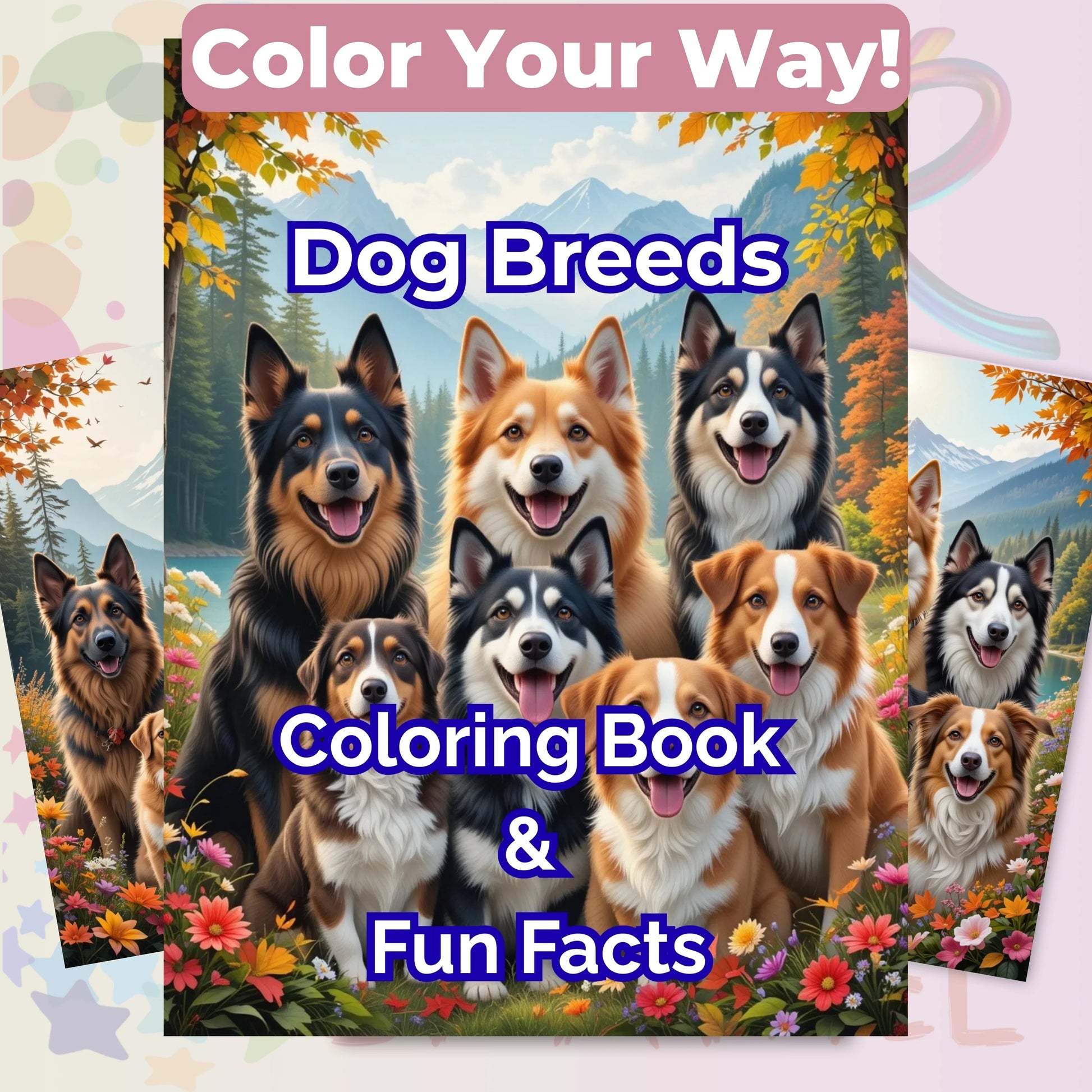 Dog Breeds Coloring Book & Fun Facts Bundle - CraftNest - Digital Crafting and Art