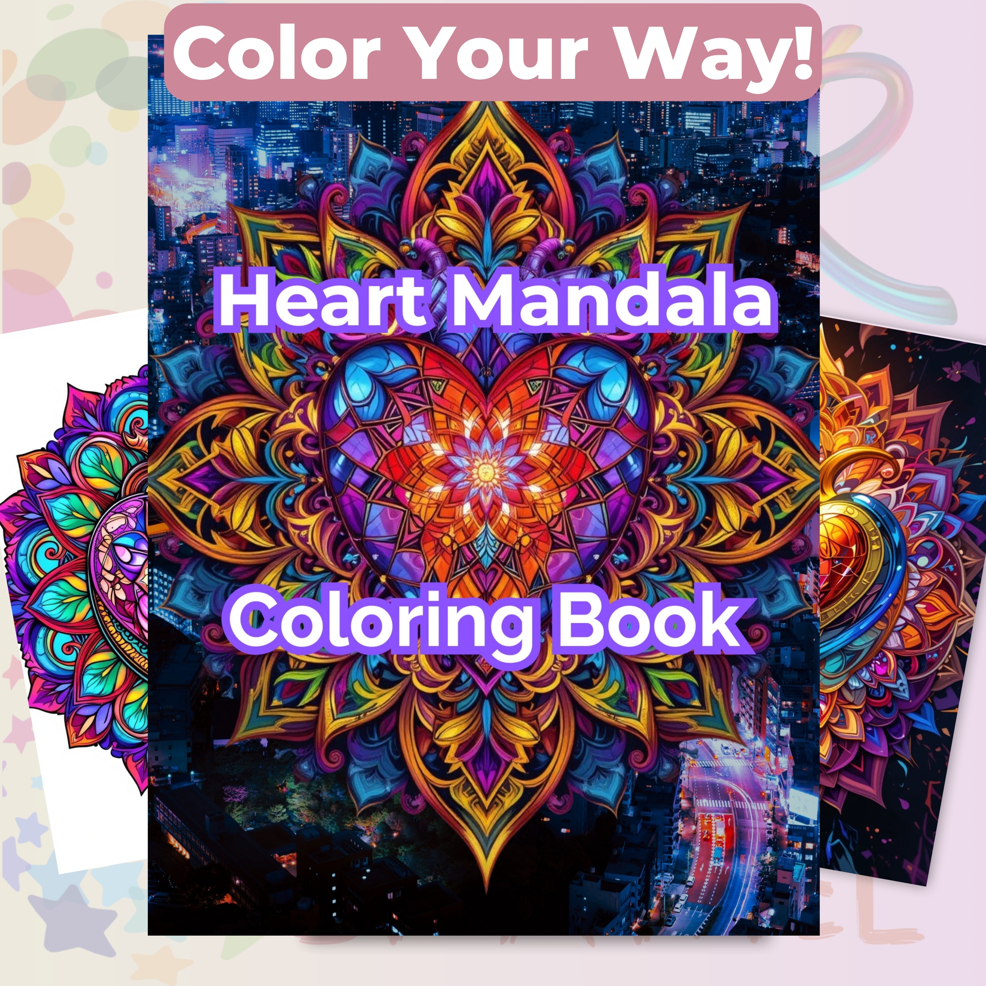 Heart Mandala Coloring Book Bundle