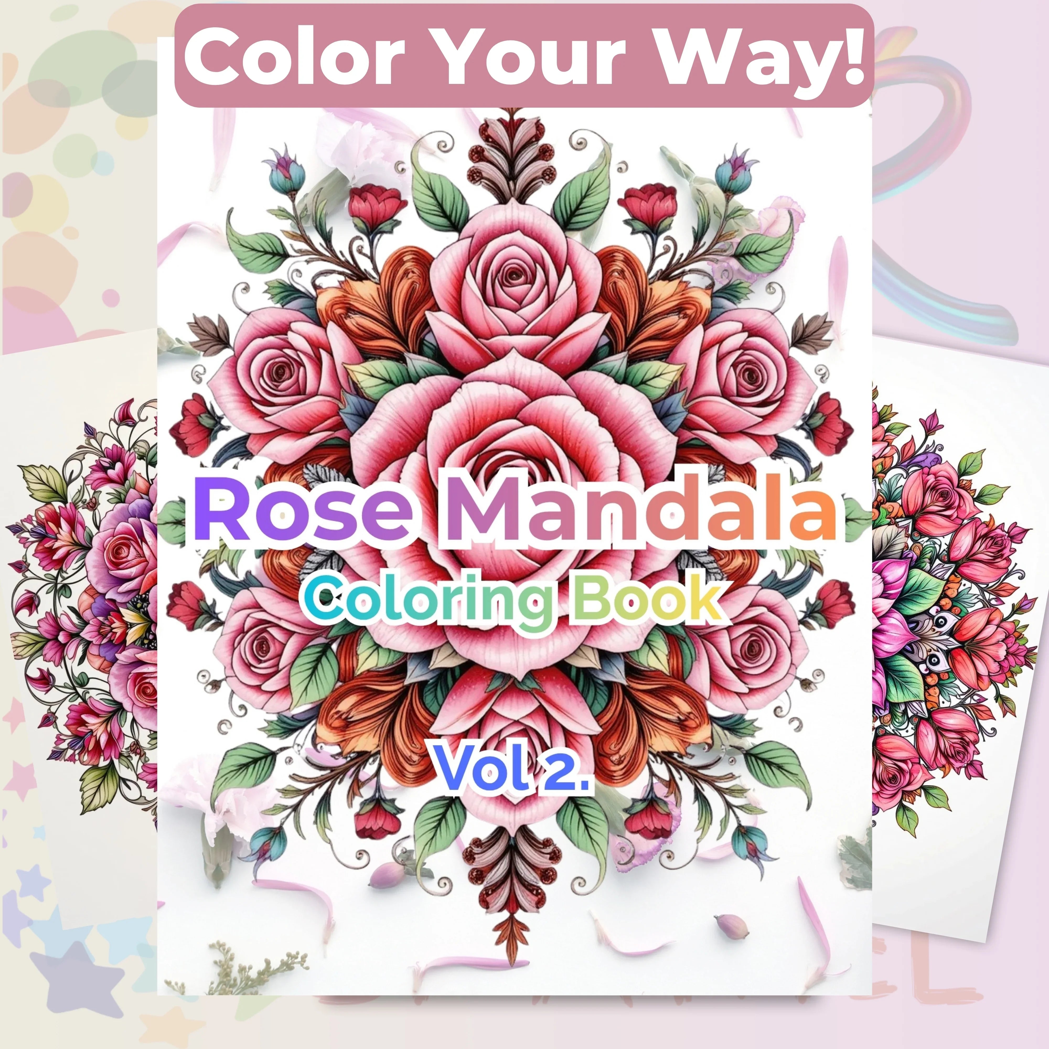 Rose Mandala Coloring Book Bundle - CraftNest - Digital Crafting and Art
