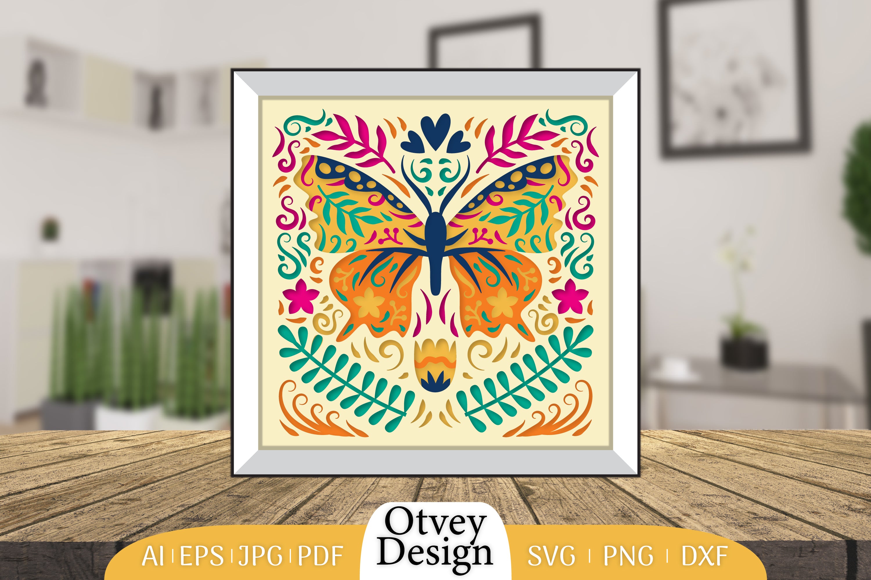 Butterfly Folk Art 3D Shadow Box SVG Bundle 5 - CraftNest - Digital Crafting and Art