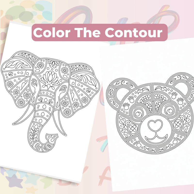 Zentangle & Monochrome Wild Animals Coloring Books Bundle - CraftNest - Digital Crafting and Art