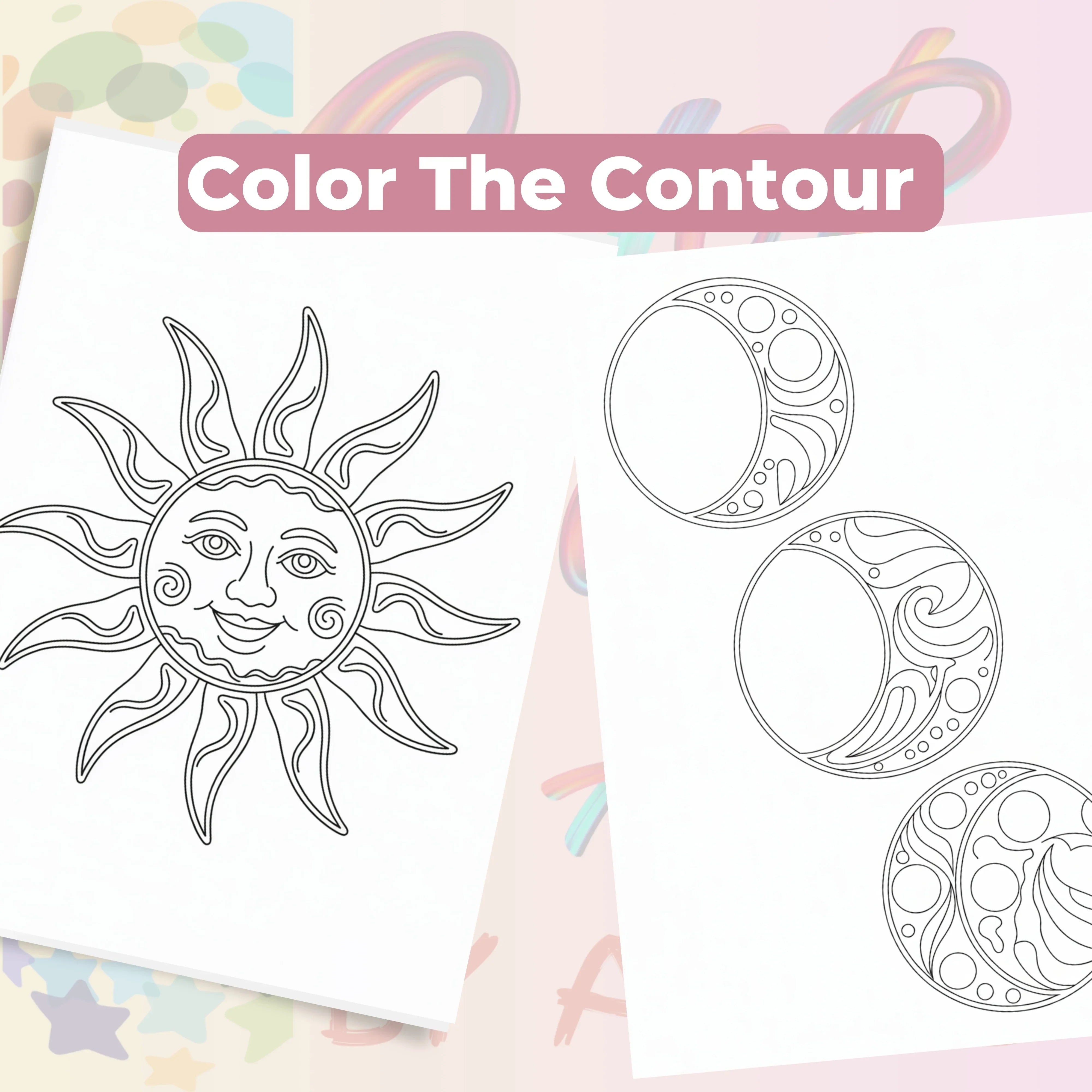 Zentangle & Monochrome Celestial Coloring Books Bundle - CraftNest - Digital Crafting and Art