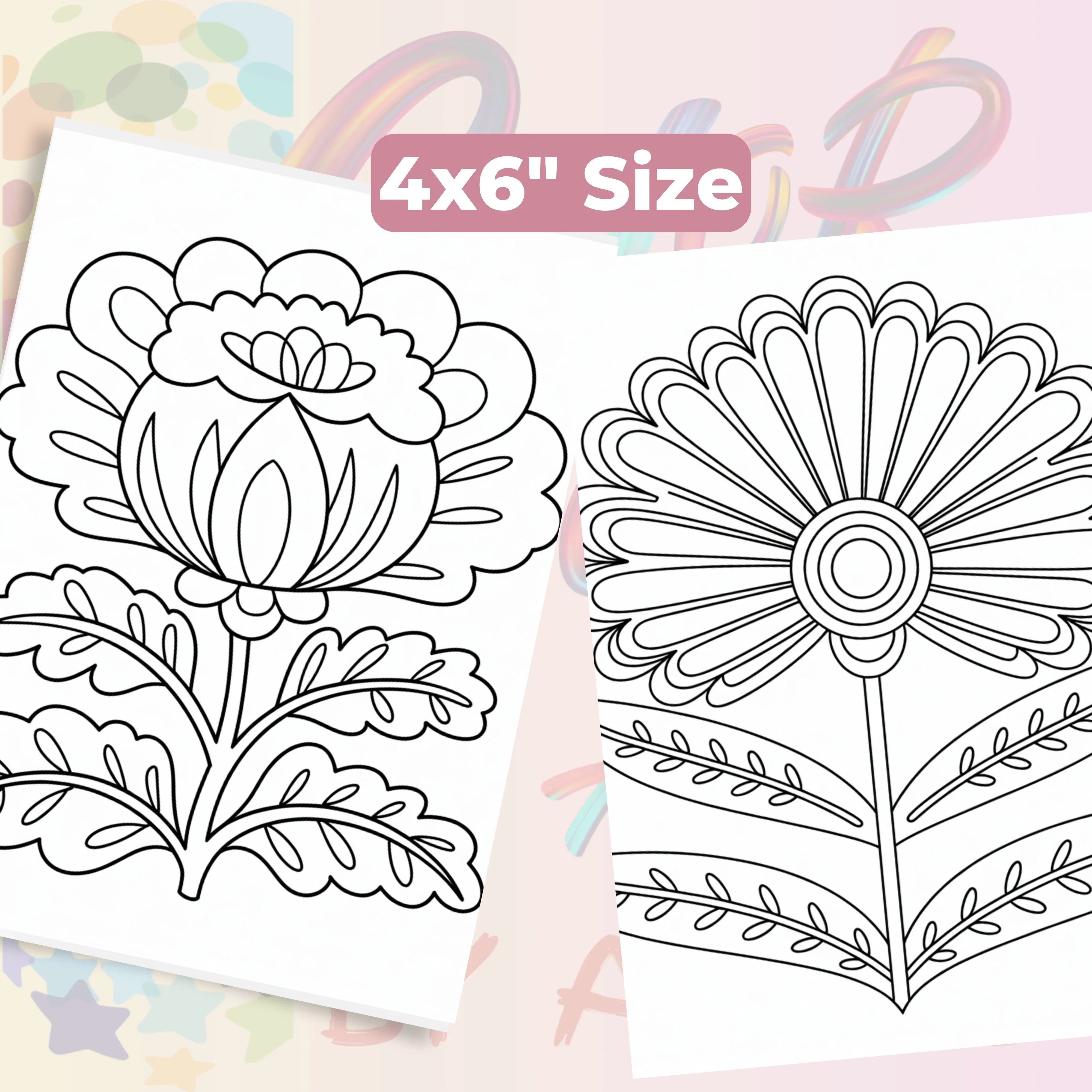 Pocket Flower Coloring Book Bundle - CraftNest - Digital Crafting and Art