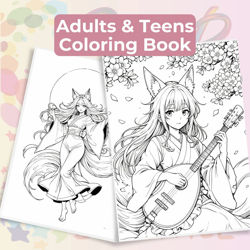 Whispers of the Kitsune Coloring Book Bundle - CraftNest - Digital Crafting and Art