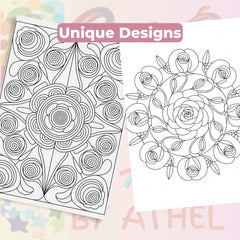 Rose Mandala Coloring Book Bundle - CraftNest - Digital Crafting and Art