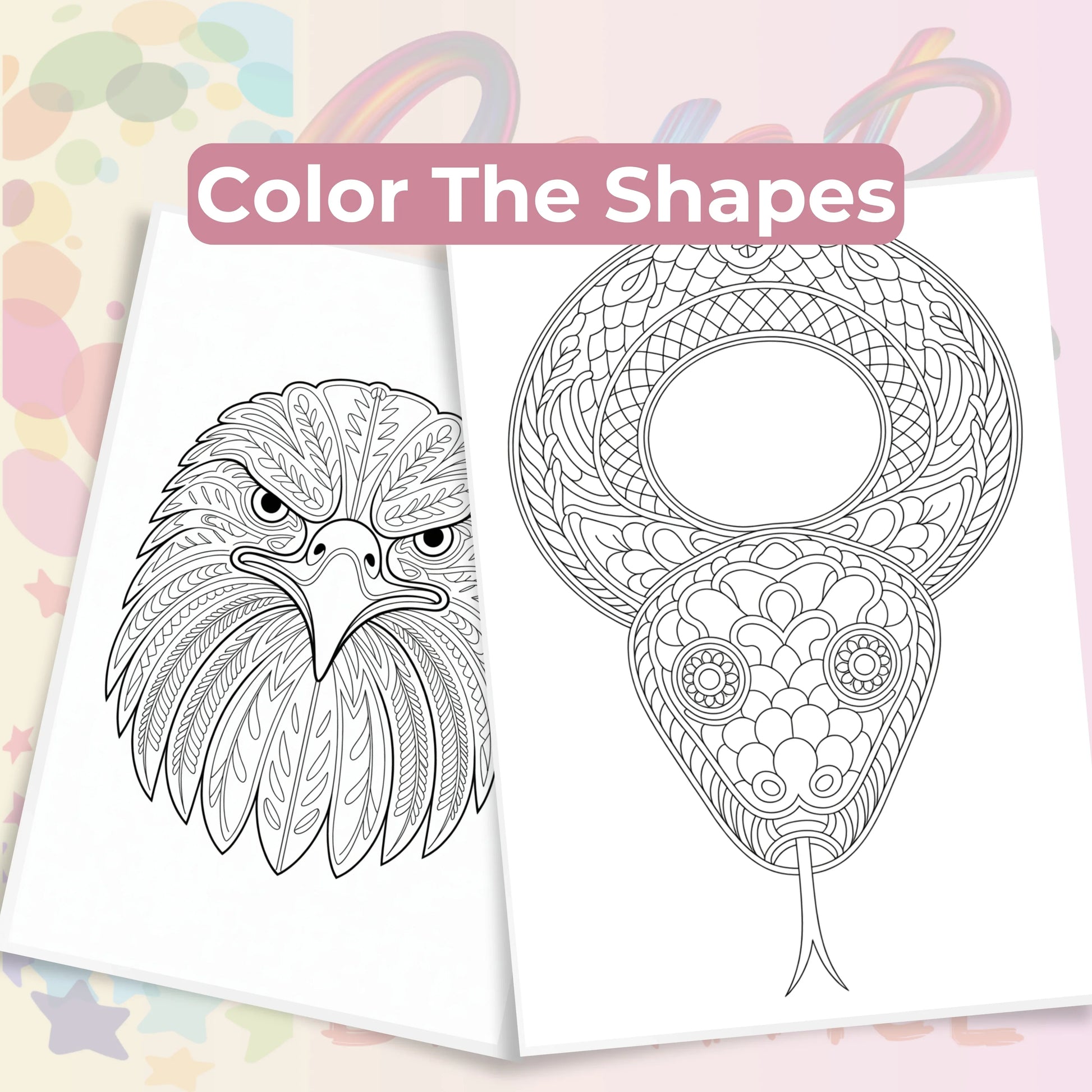 Zentangle & Monochrome Wild Animals Coloring Books Bundle - CraftNest - Digital Crafting and Art