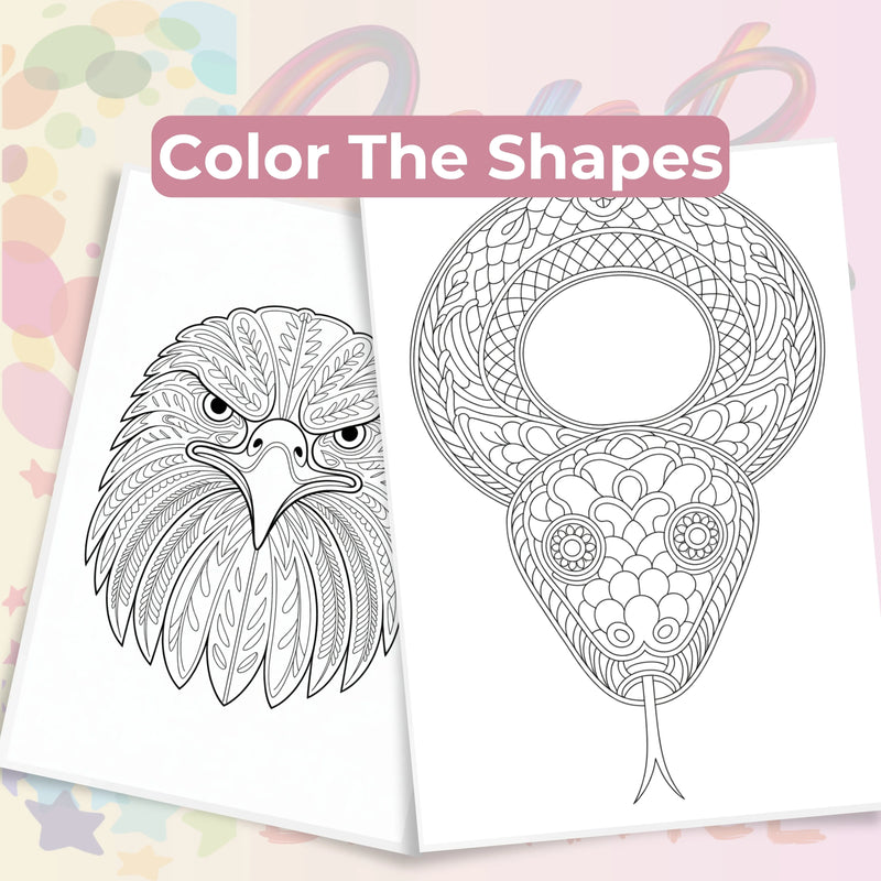 Zentangle & Monochrome Wild Animals Coloring Books Bundle - CraftNest - Digital Crafting and Art