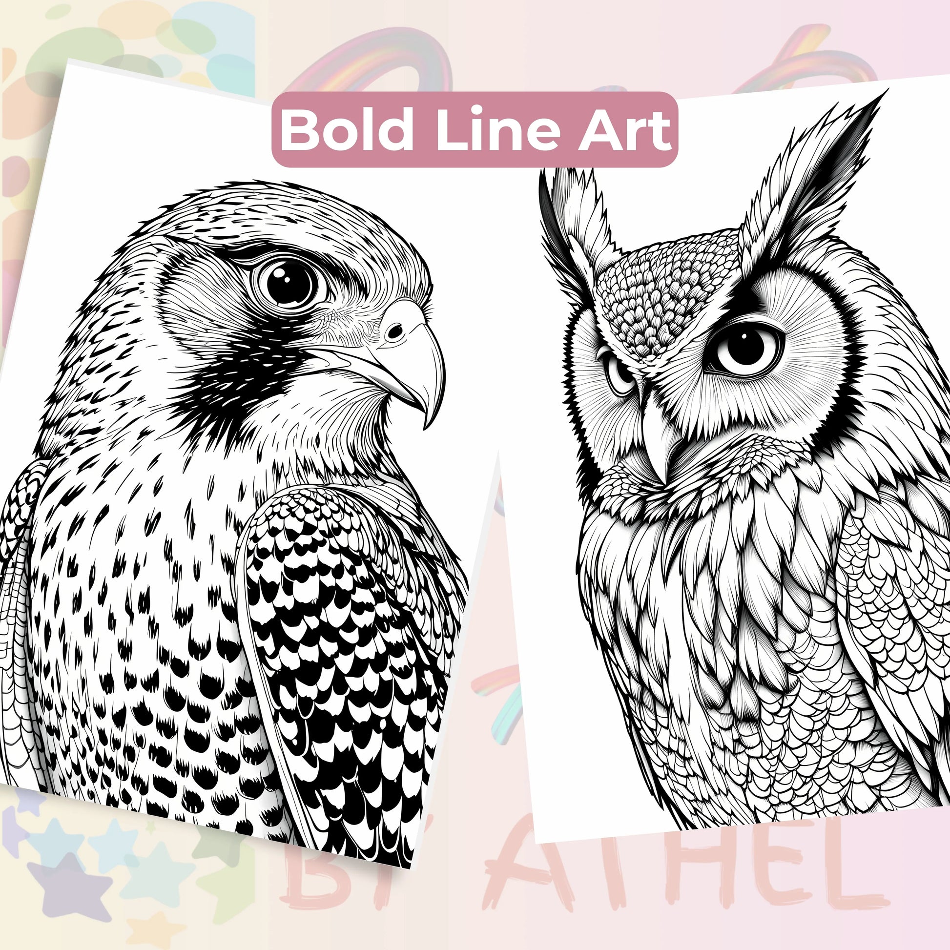 Bird Portraits Coloring Book Bundle - CraftNest - Digital Crafting and Art